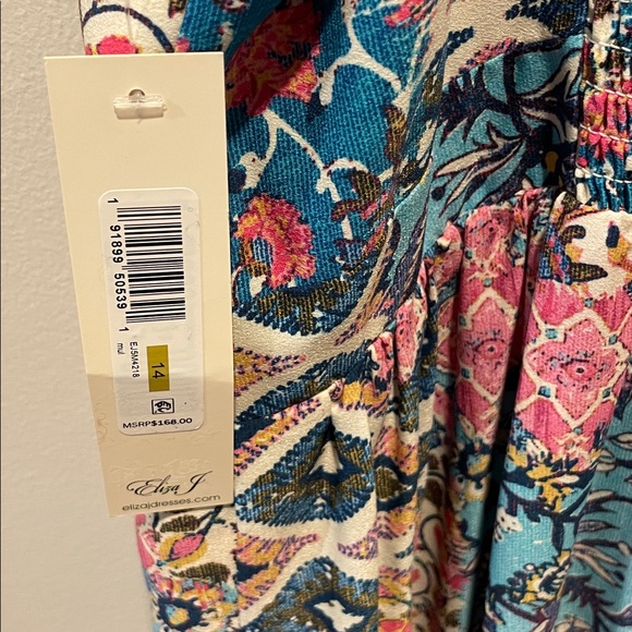 Eliza J Mixed Print Floral Tiered Maxi Dress Size 14, NWT - Picture 9 of 16